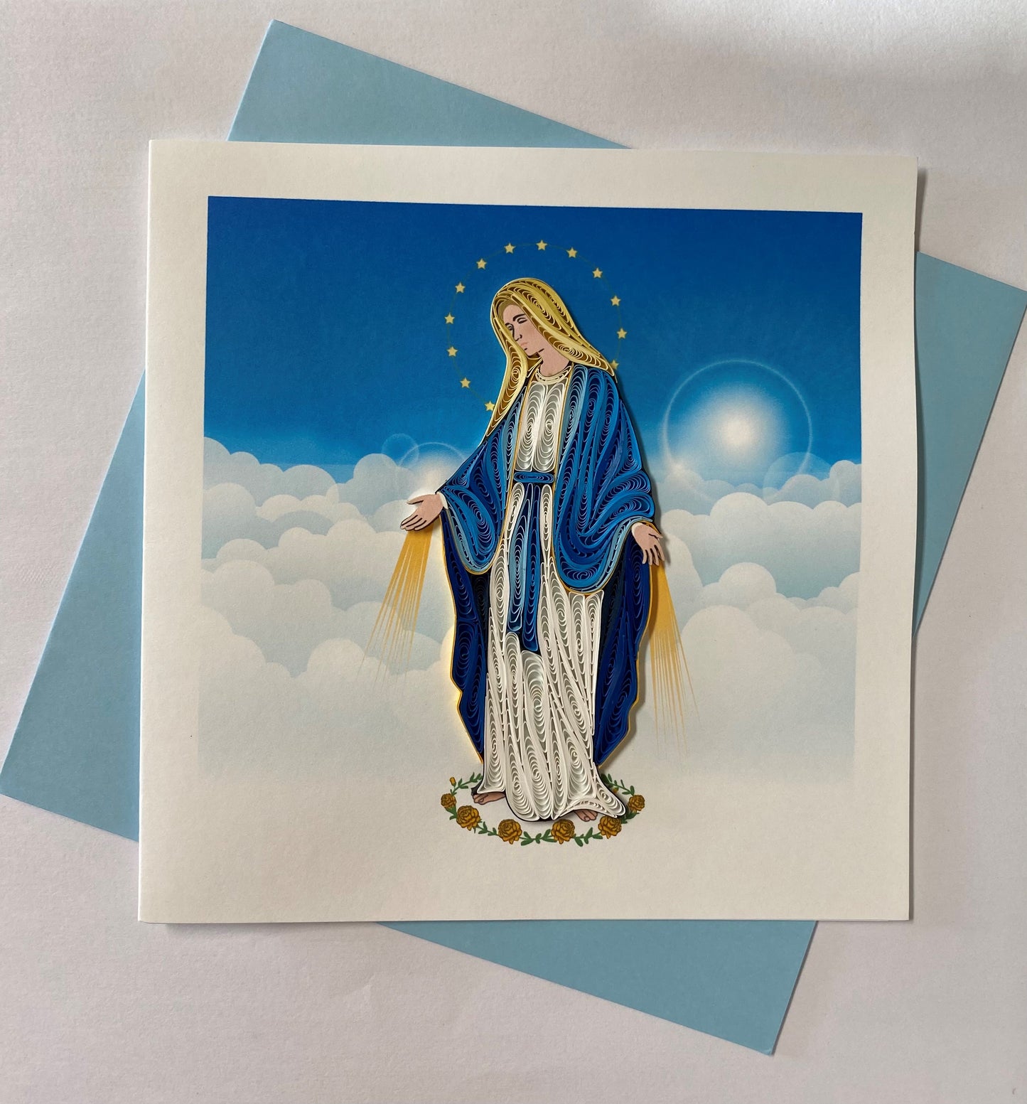 Hand Quilled Greeting Card Mary #10939
