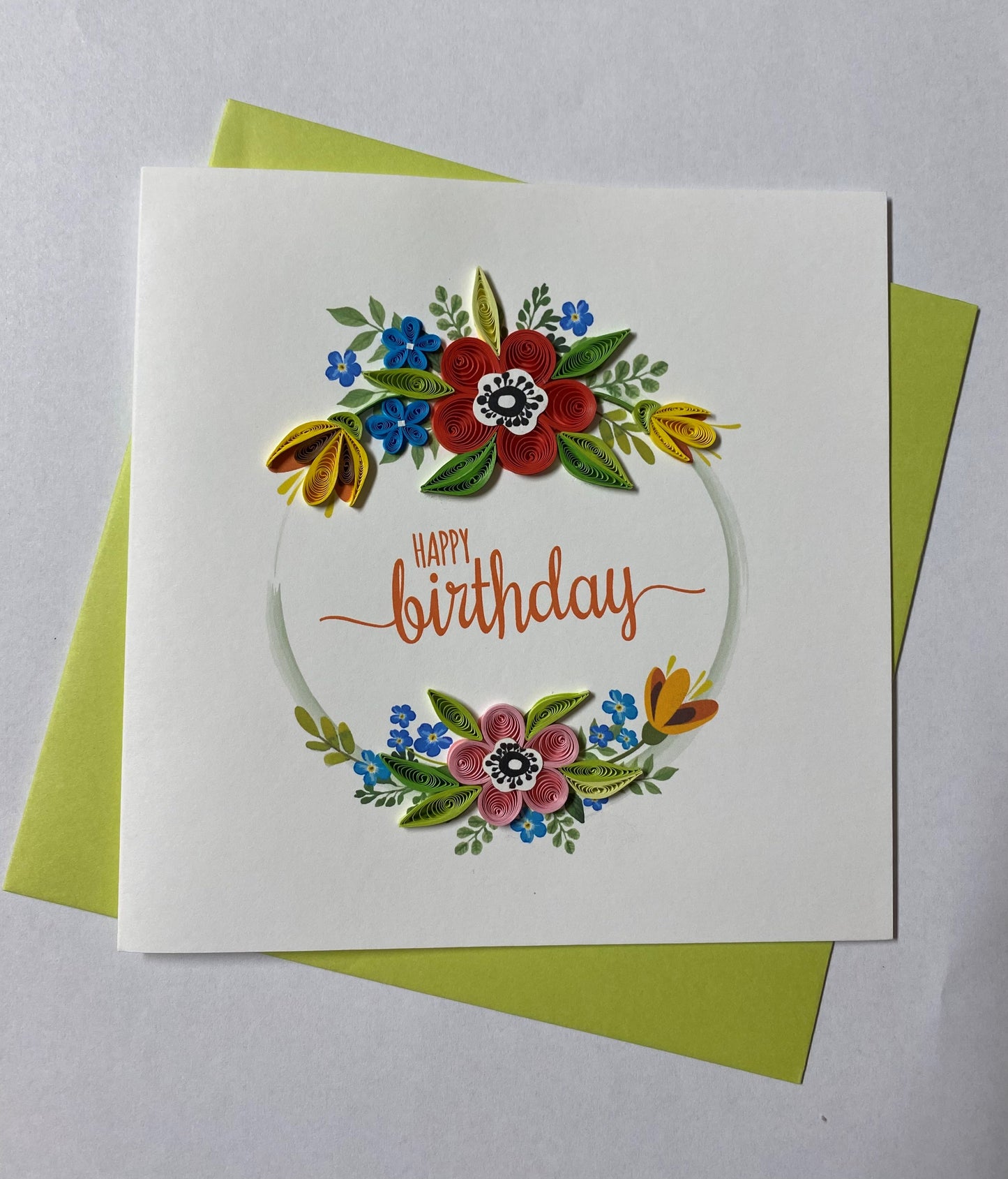Hand Quilled Greeting Card Happy Birthday #11027