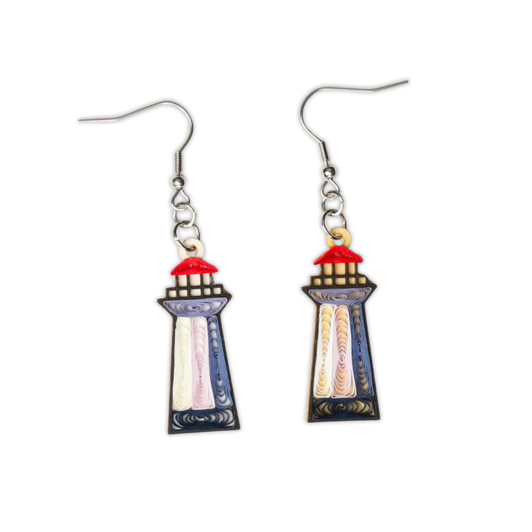Hand Quilled Light House Earrings #QE12134