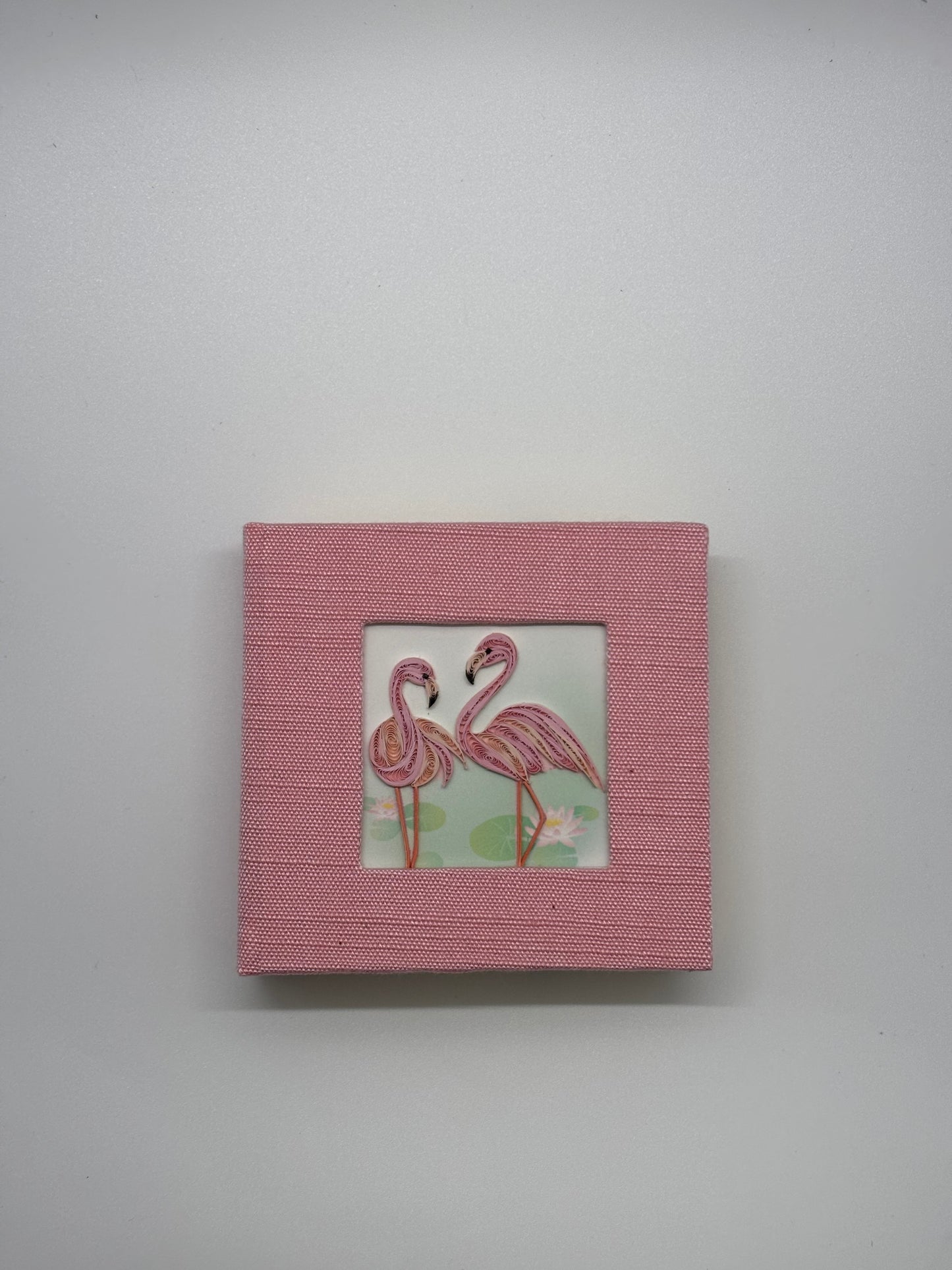 Hand Quilled Sticky Note Cover Flamingo #SN