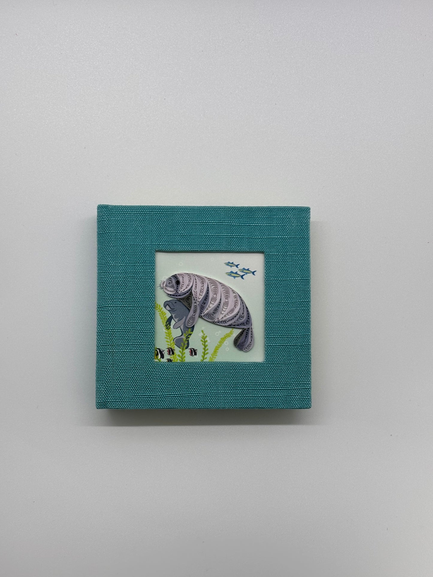 Hand Quilled Sticky Note Cover Manatee #SN