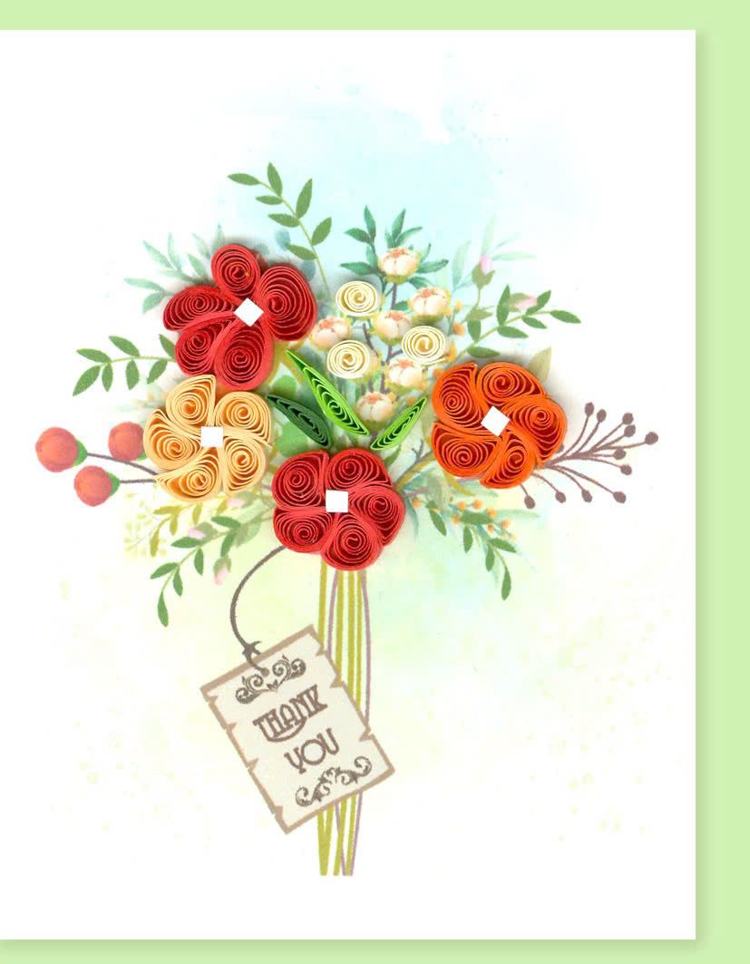 Hand Quilled Gift Enclosure Mini Card Thank You #GE12212