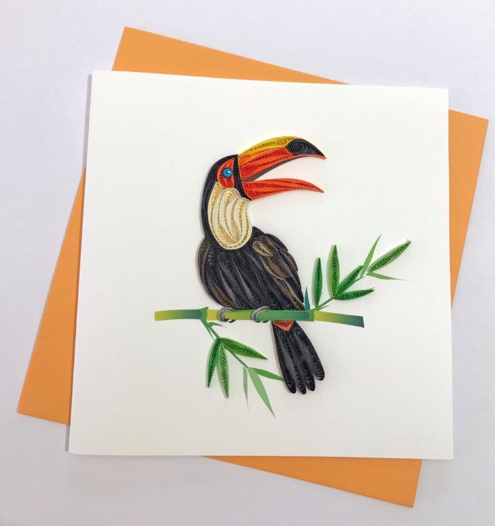 Hand Quilled Greeting Card Toucan #10327