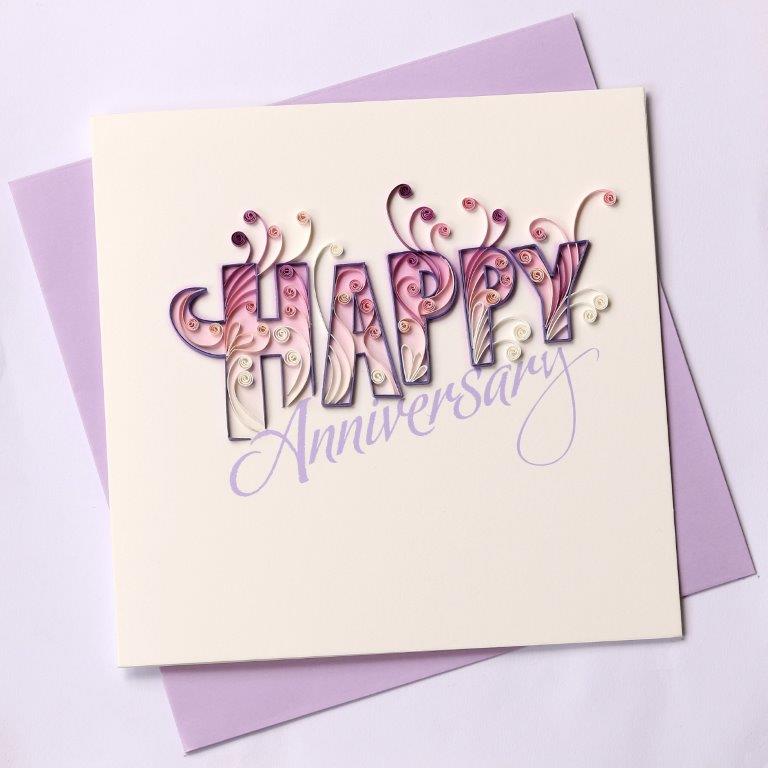 Hand Quilled Greeting Card Happy Anniversary #10403