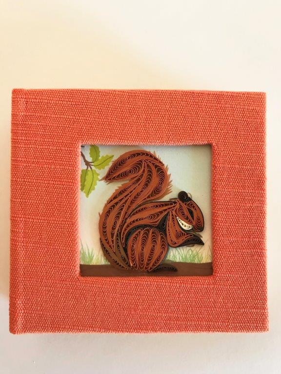 Hand Quilled Sticky Note Cover Squirrel #SN10388