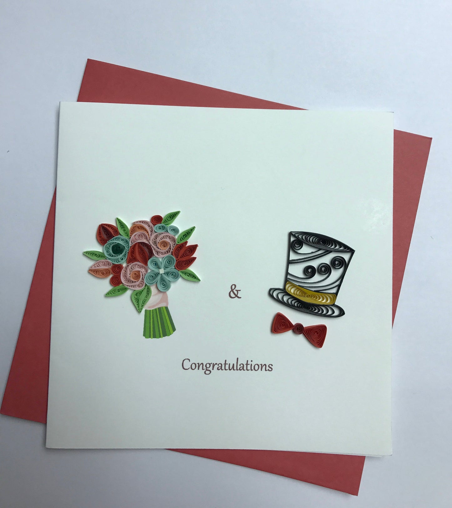 Hand Quilled Greeting Card Wedding #QC10272