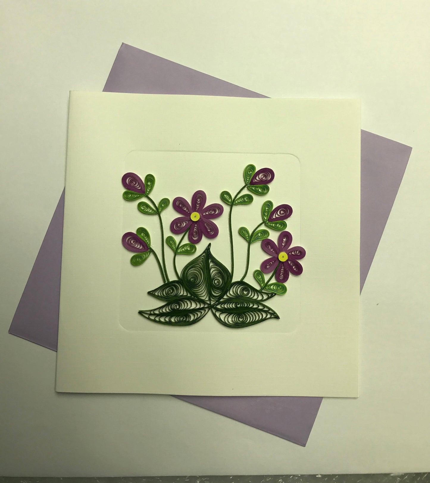 Hand Quilled Greeting Card Flower #QC10567