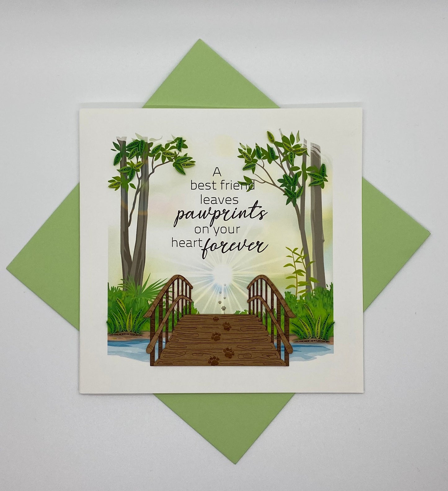 Hand Quilled Greeting Card Pet Sympathy #QC12047