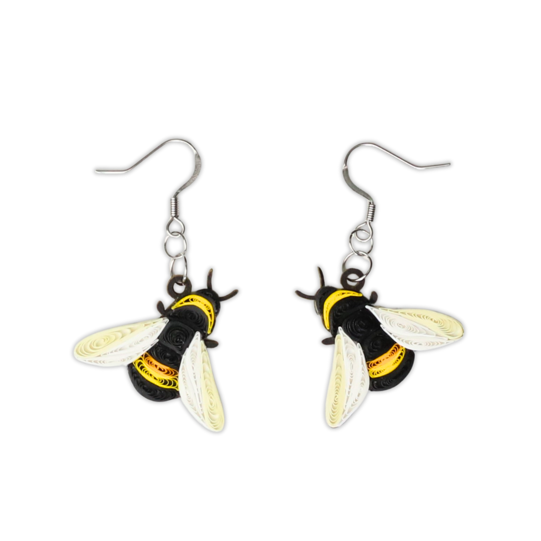 Hand Quilled Bees Earrings #QE12141