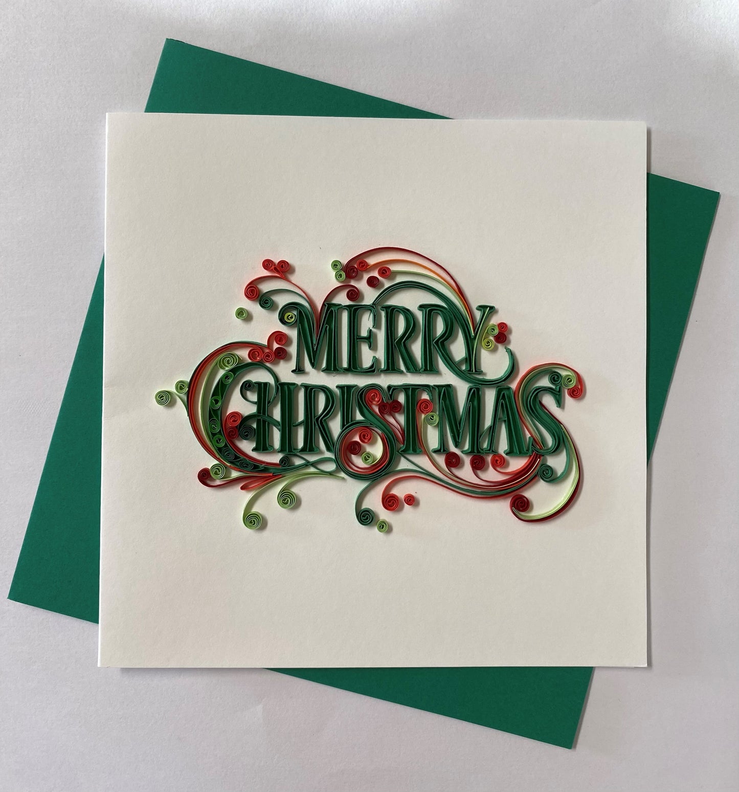 Hand Quilled Greeting Card MERRY CHRISTMAS! #10938