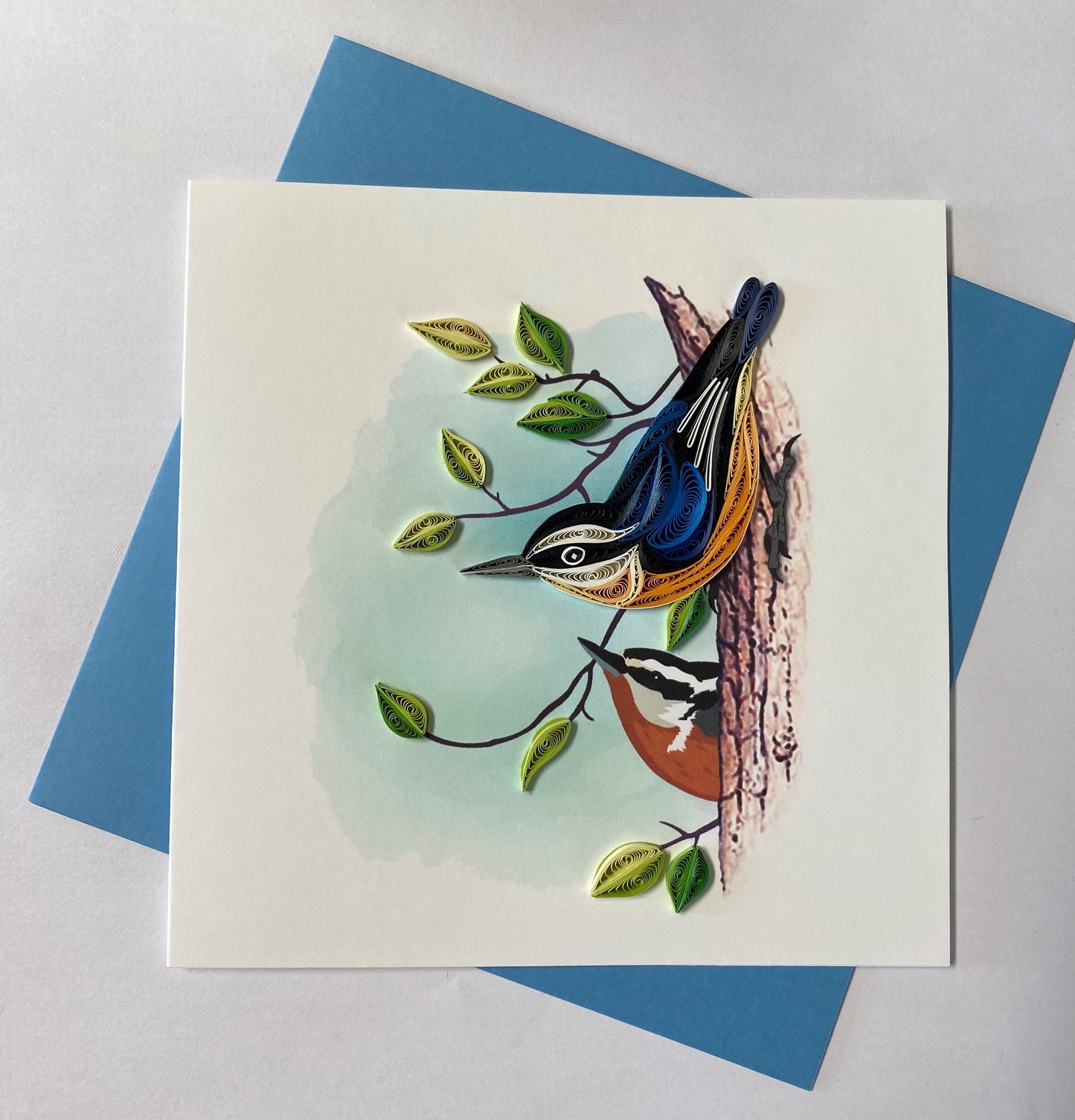 Hand Quilled Greeting Card Nuthatch #10956