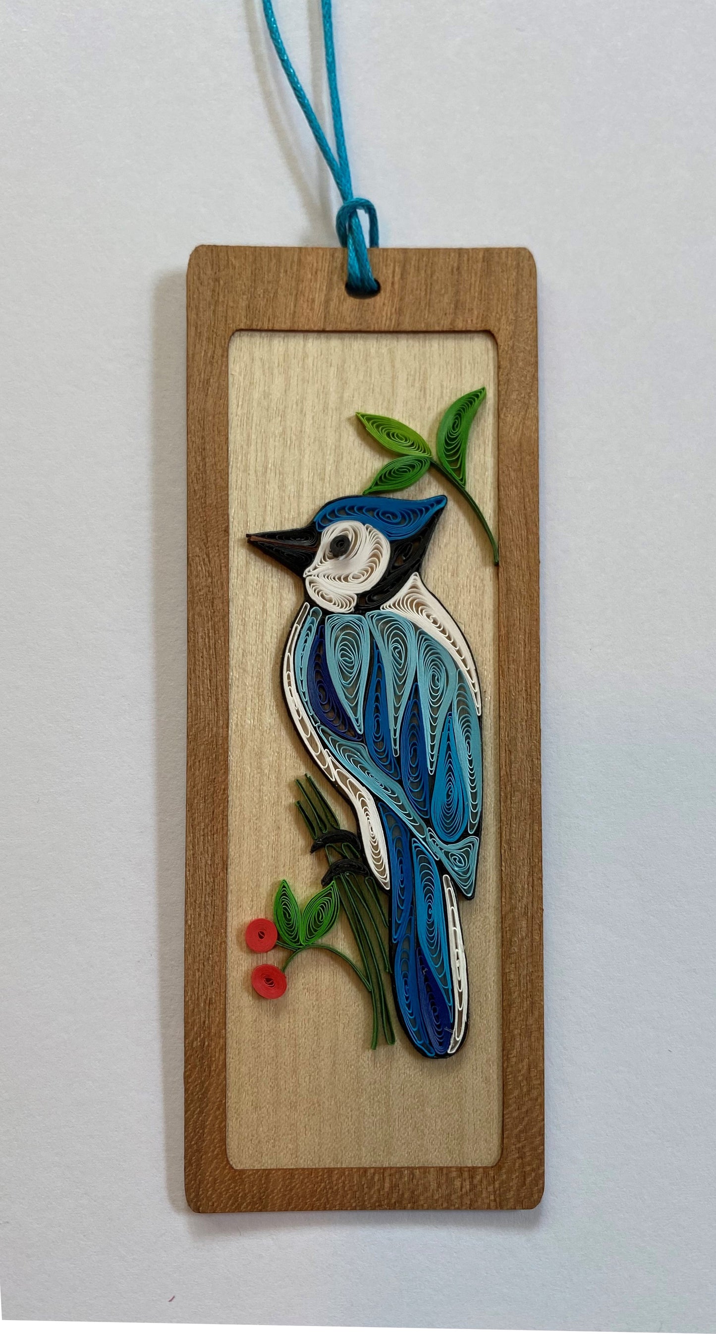 Hand Quilled Bookmark Blue Jay #BM10974
