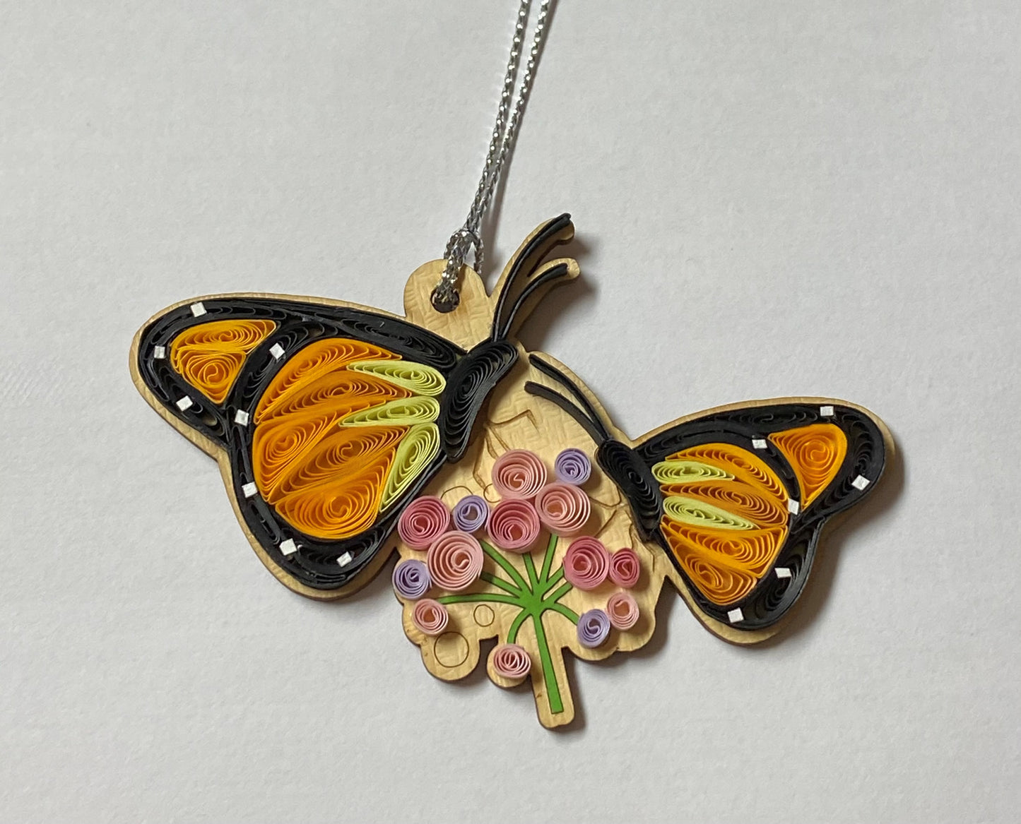 Hand Quilled Monarch Butterflies Ornament #11013