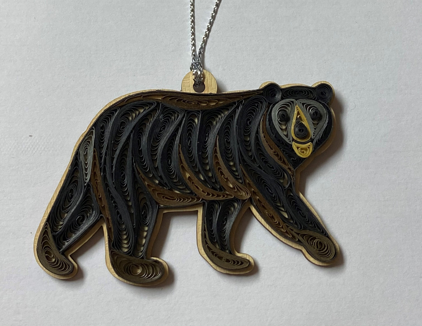 Hand Quilled Grizzly Bear Ornament #QO11017