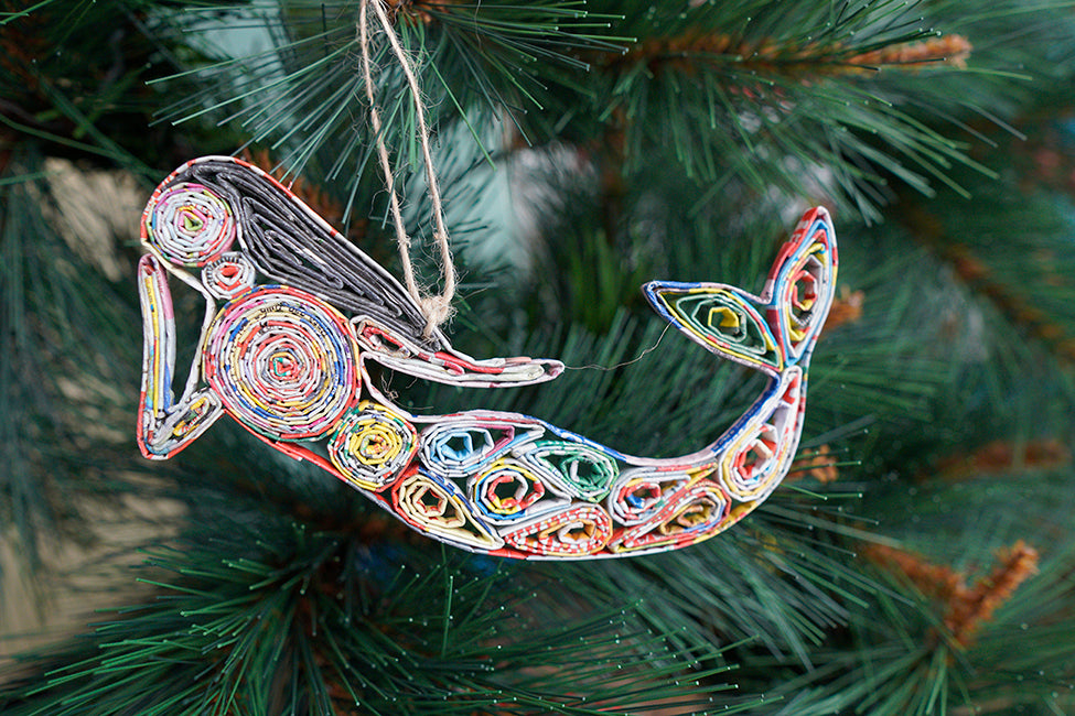 Hand Quilled Recycled Magazine Mermaid Ornament #11089