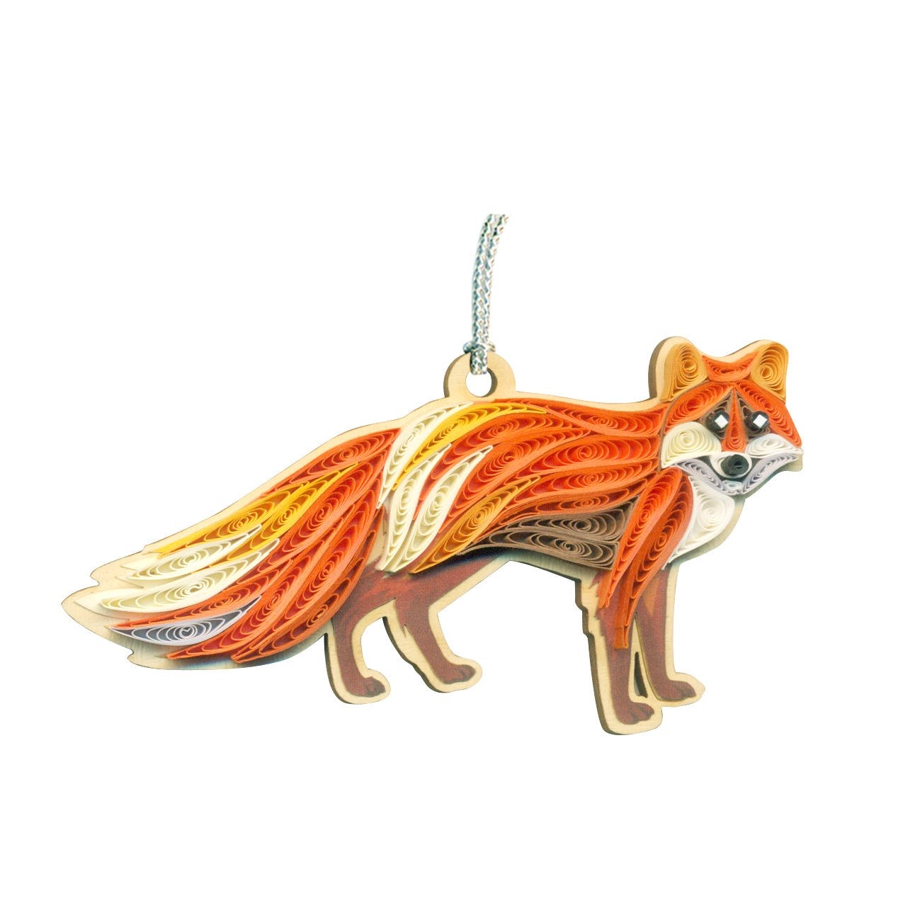Hand Quilled Red Fox Ornament #QO11184