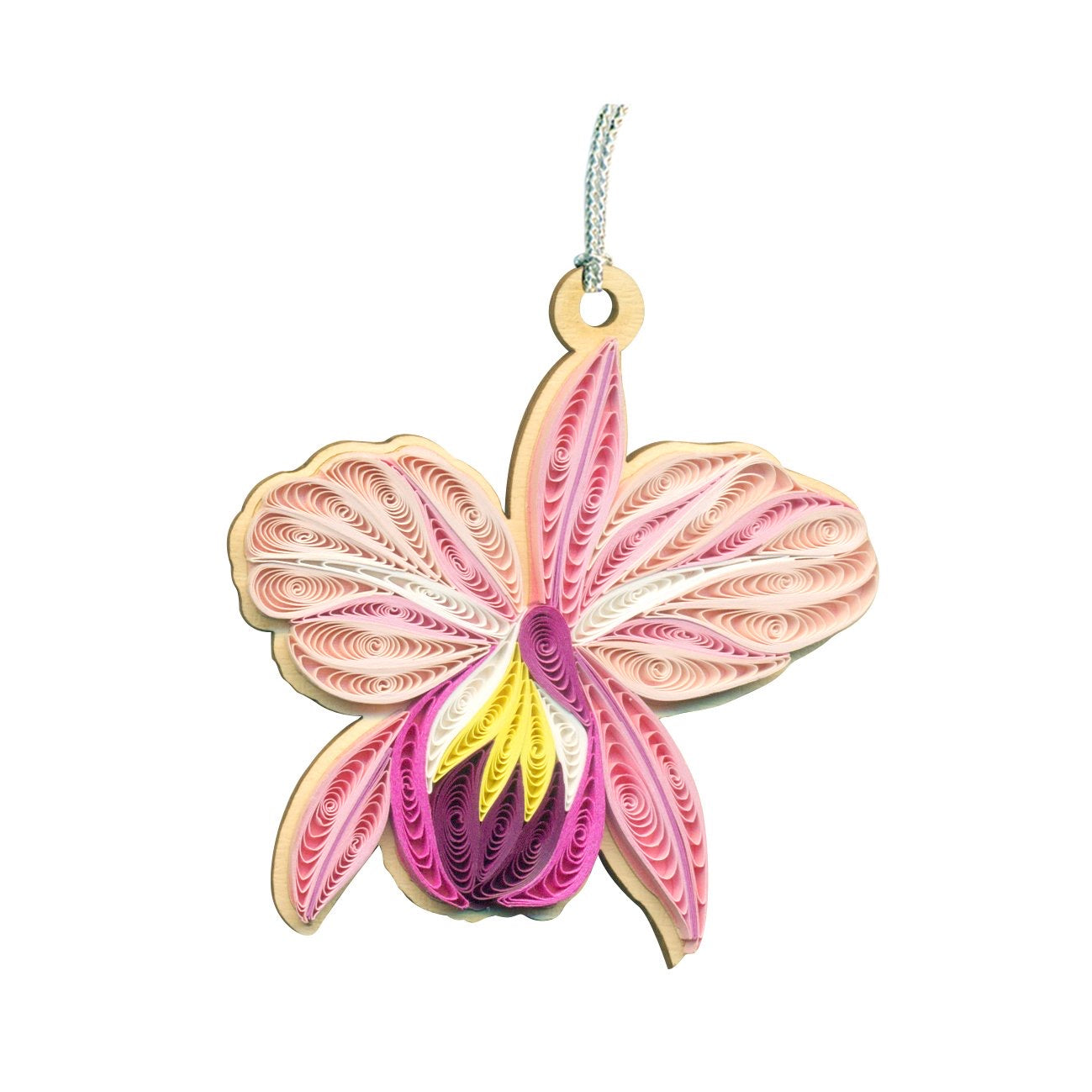 Hand Quilled Cattleya Orchid Ornament #QO11188