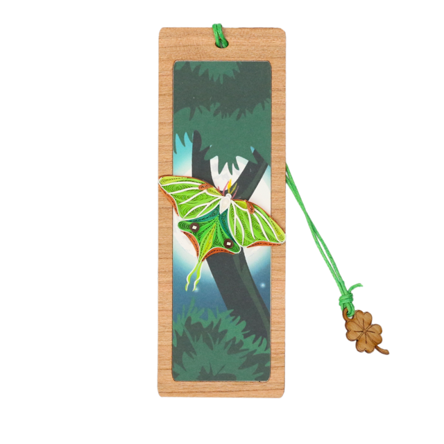 Hand Quilled Luna Moth Bookmark #BM12100