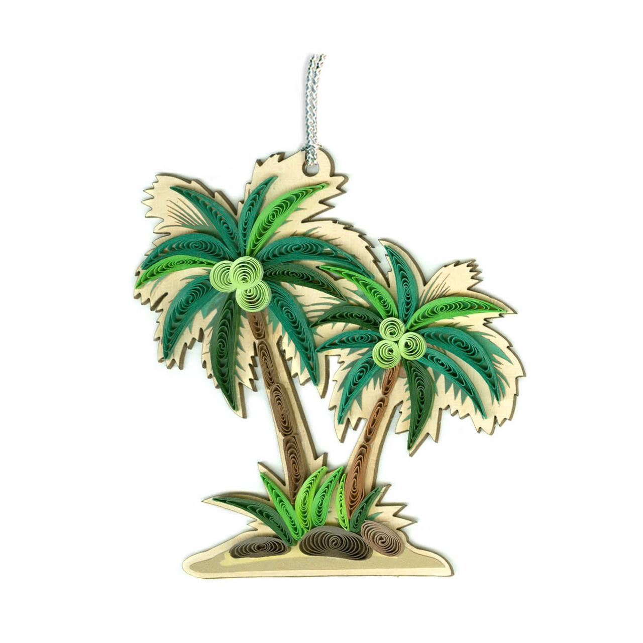 Hand Quilled Palm Tree Ornament #QO12197