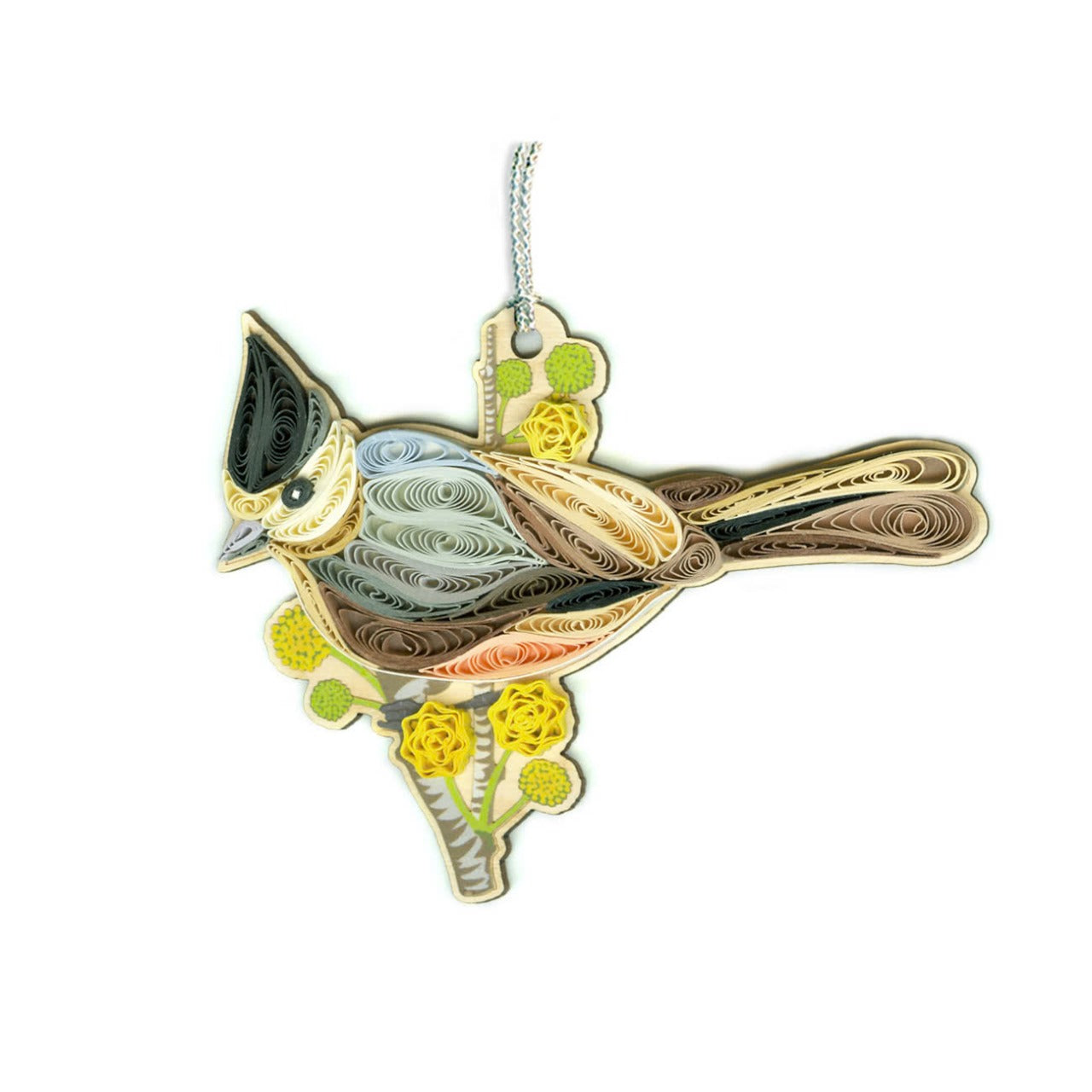 Hand Quilled Tufted Titmouse Ornament #QO12196