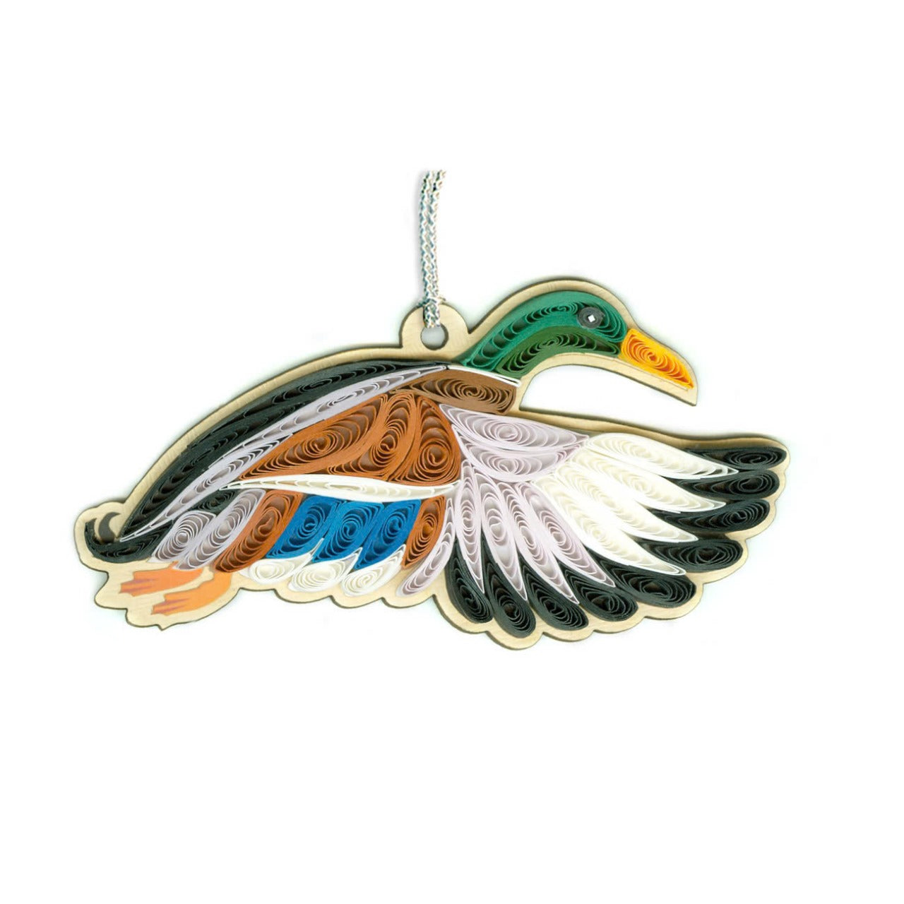 Hand Quilled Mallard Duck Ornament #QO12195