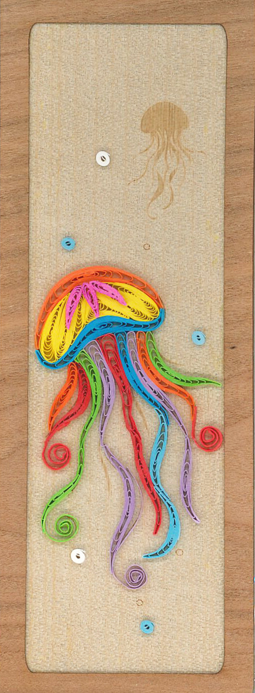 Hand Quilled Bookmark Rainbow Jellyfish #BM12033