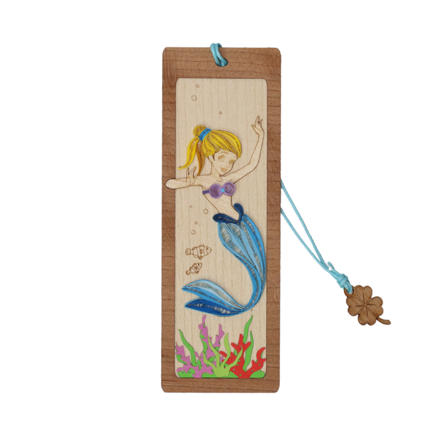 Hand Quilled Bookmark Mermaid #BM12073