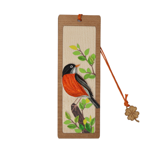 Hand Quilled Bookmark Robin #BM12080