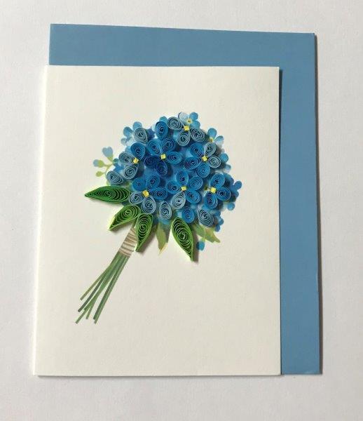 Hand Quilled Gift Enclosure Mini Card Hydrangea #GE10713
