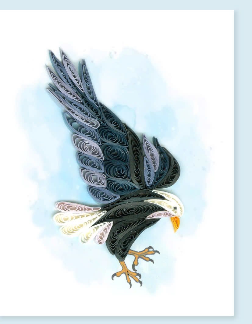 Hand Quilled Gift Enclosure Mini Card Eagle #GE12228