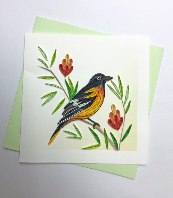 Hand Quilled Greeting Card Oriel #10253