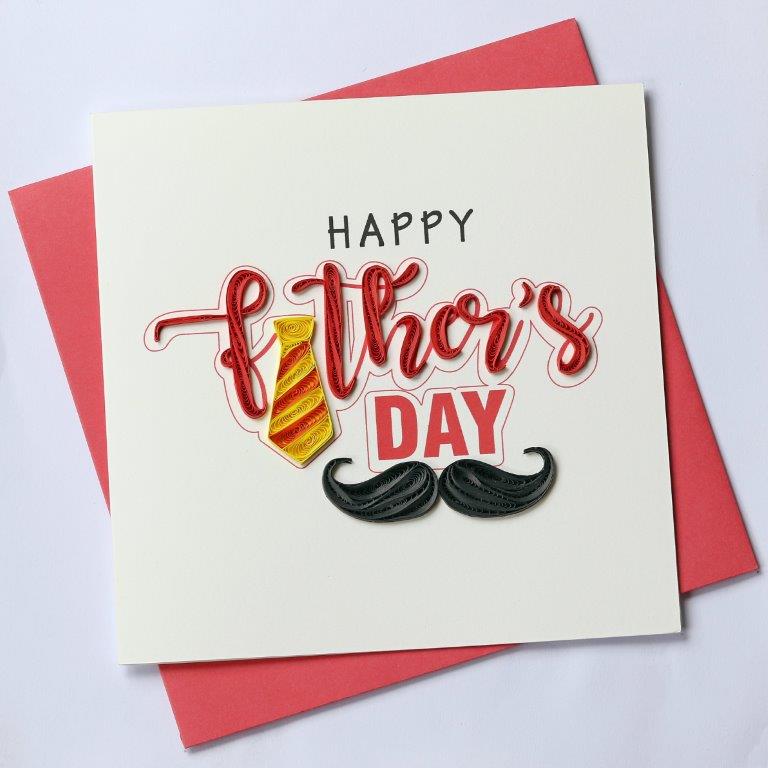 Hand Quilled Greeting Card Happy Fathers Day #10419
