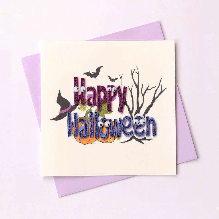 Hand Quilled Greeting Card HAPPY HALLOWEEN