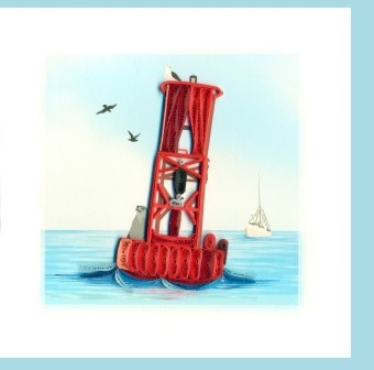 Hand Quilled Greeting Card Bouy #10583