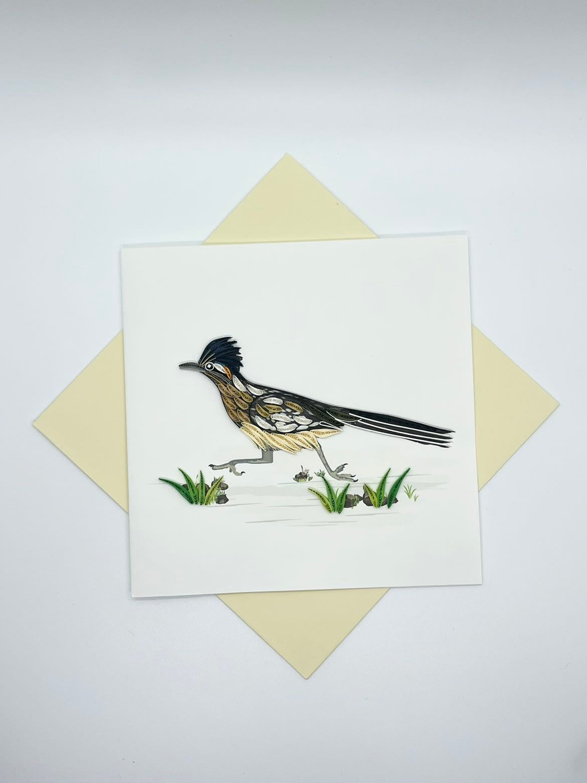 Hand Quilled Greeting Card  Roadrunner #11134