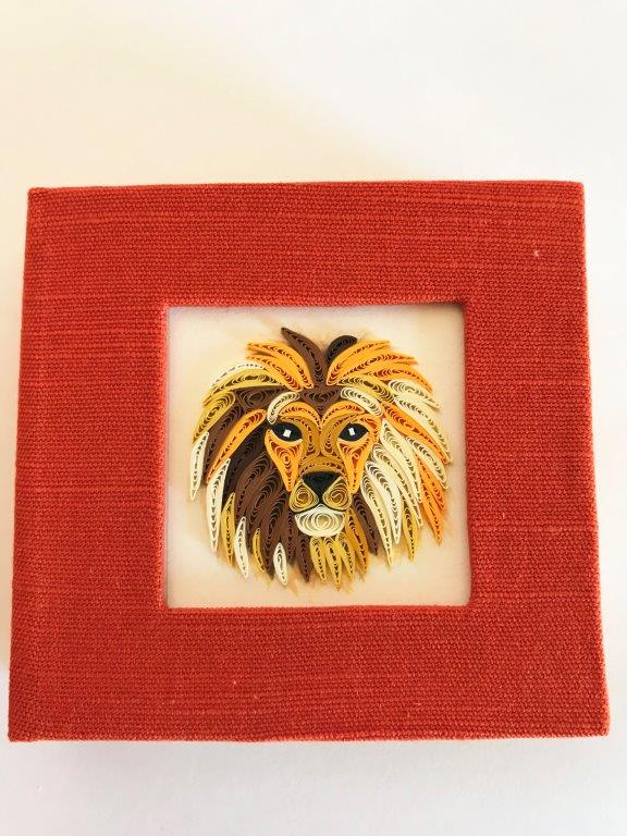 Hand Quilled Sticky Note Cover Lion #SN10400