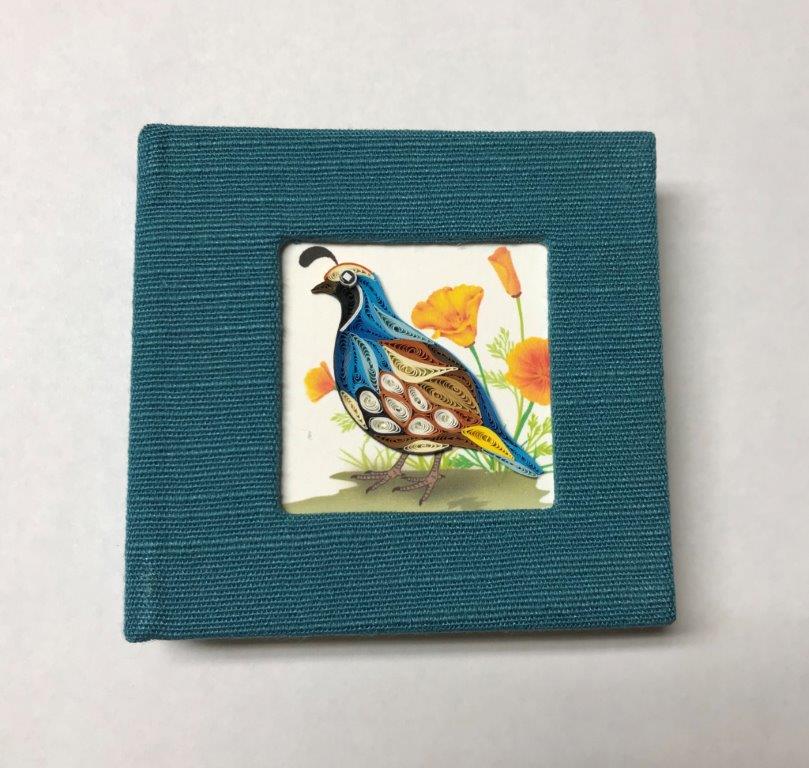 Hand Quilled Sticky Note Cover California Quail #SN10459