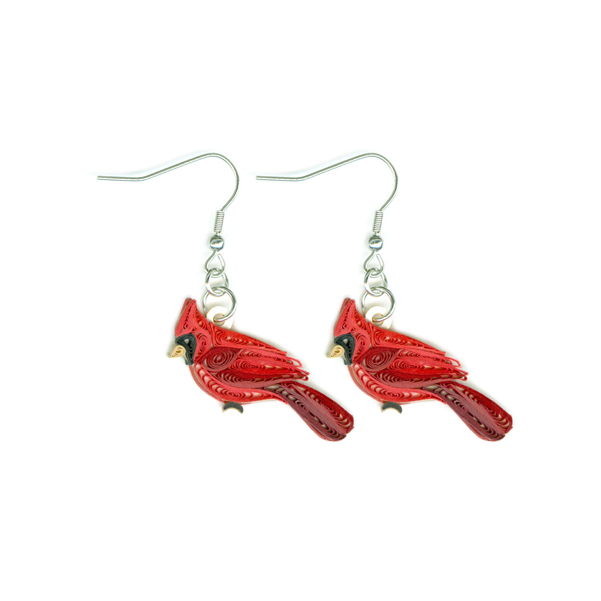 Hand Quilled Cardinal Earrings #QE12130
