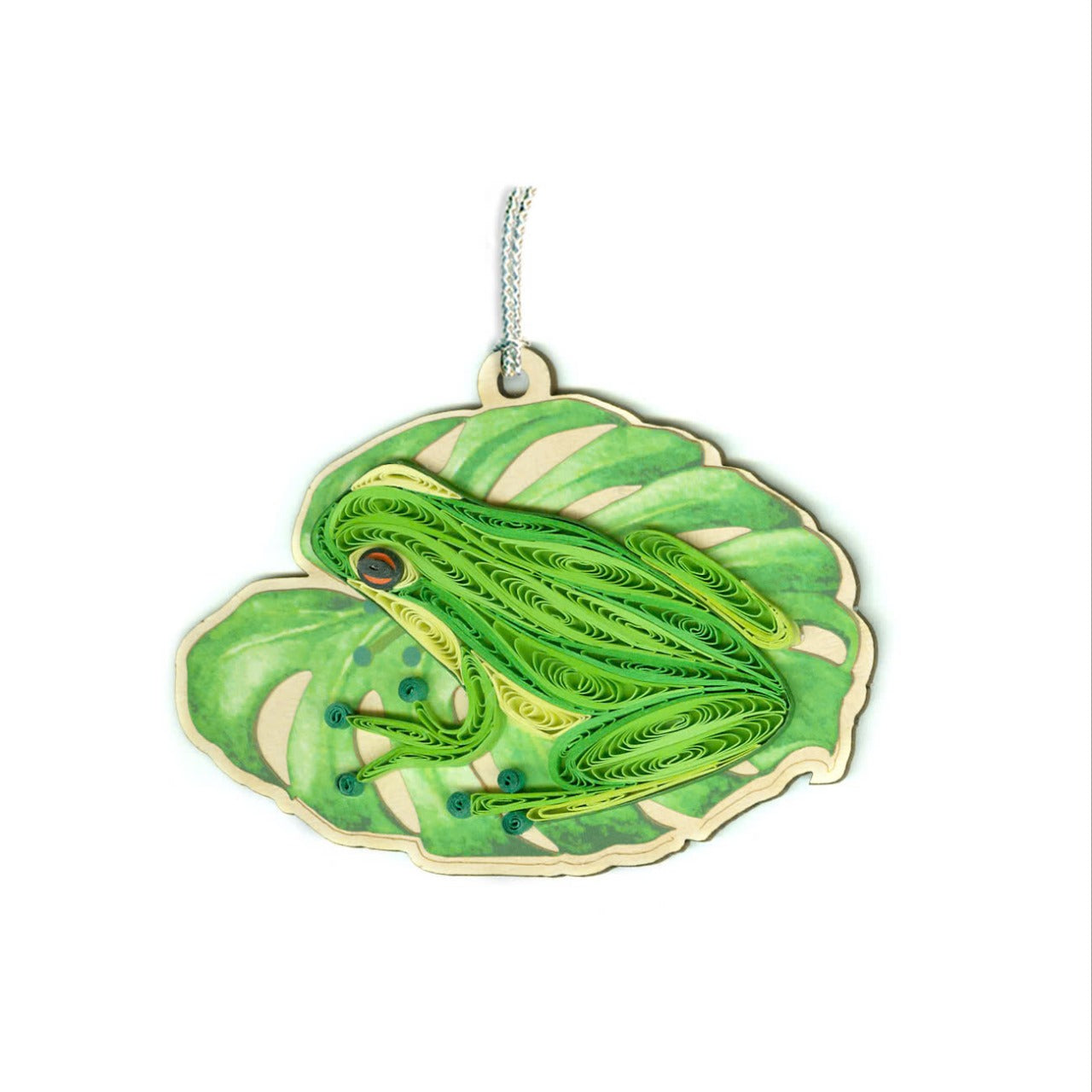 Hand Quilled Frog Ornament #QO12188