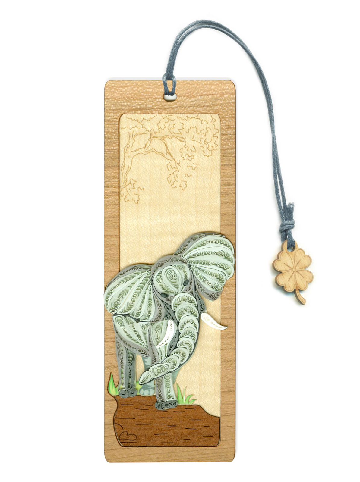 Hand Quilled Elephant Bookmark #BM12156