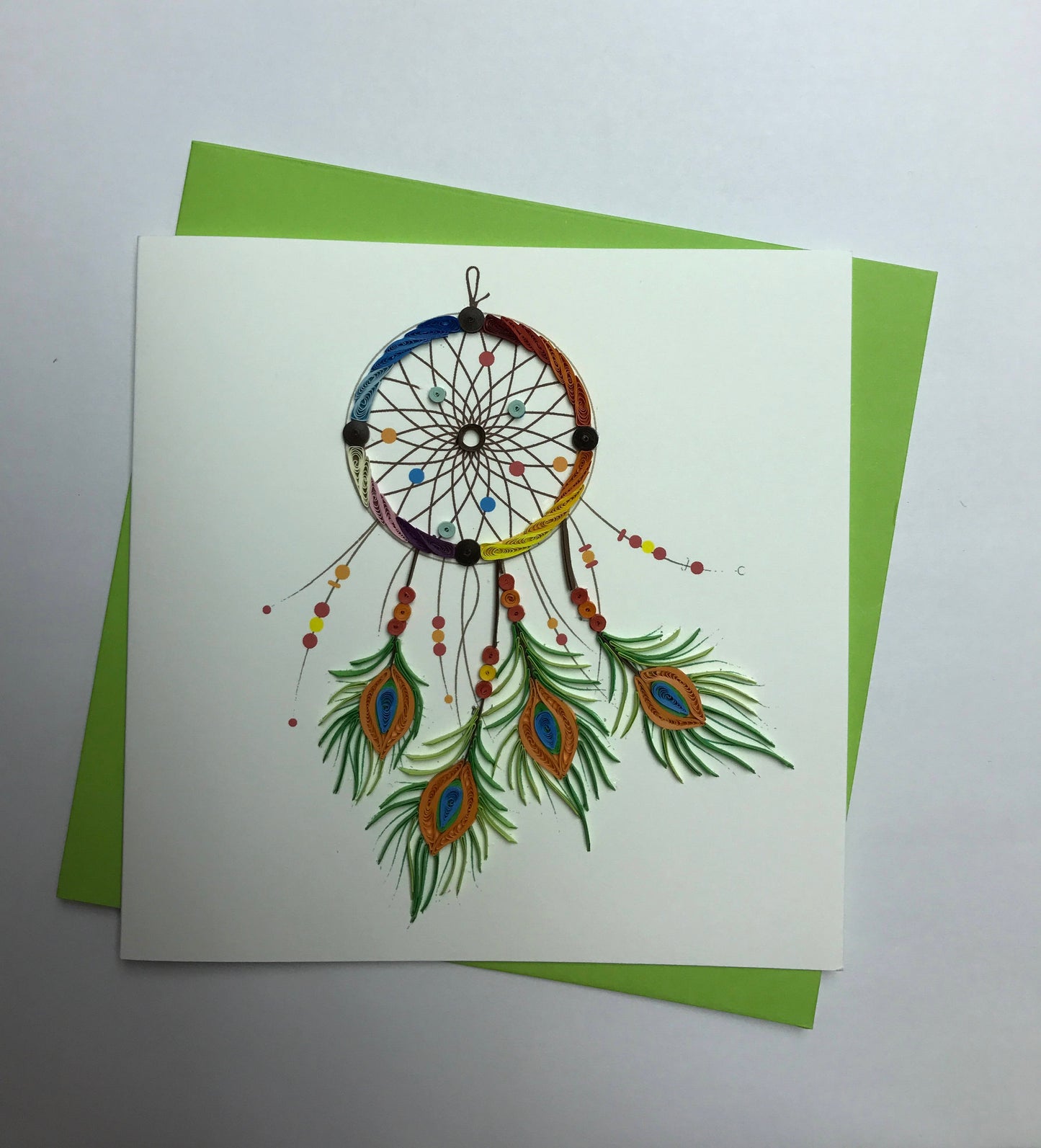 Hand Quilled Greeting Card Dream Catcher #QC10296