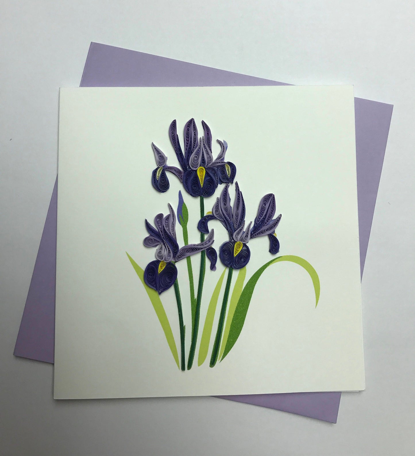 Hand Quilled Greeting Card Iris #QC10268