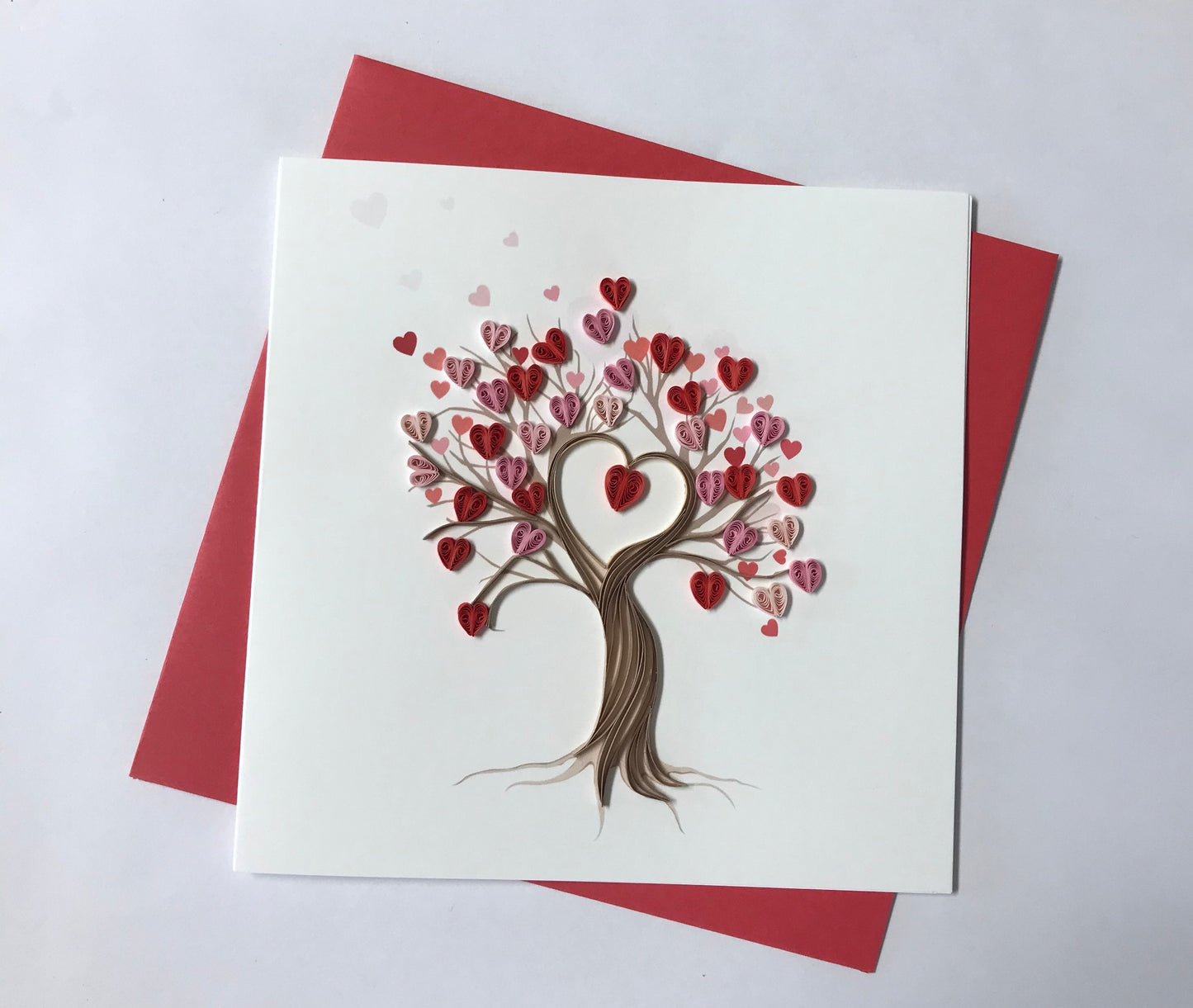 Hand Quilled Greeting Card Love Heart Tree #QC