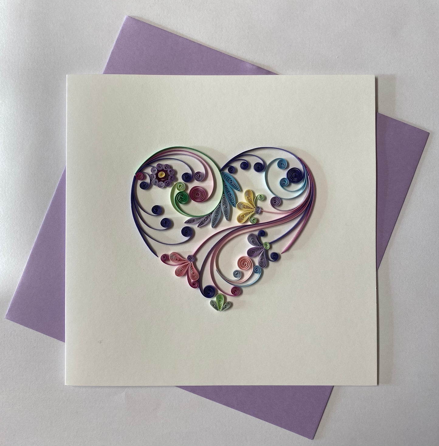 Hand Quilled Greeting Card Heart #QC
