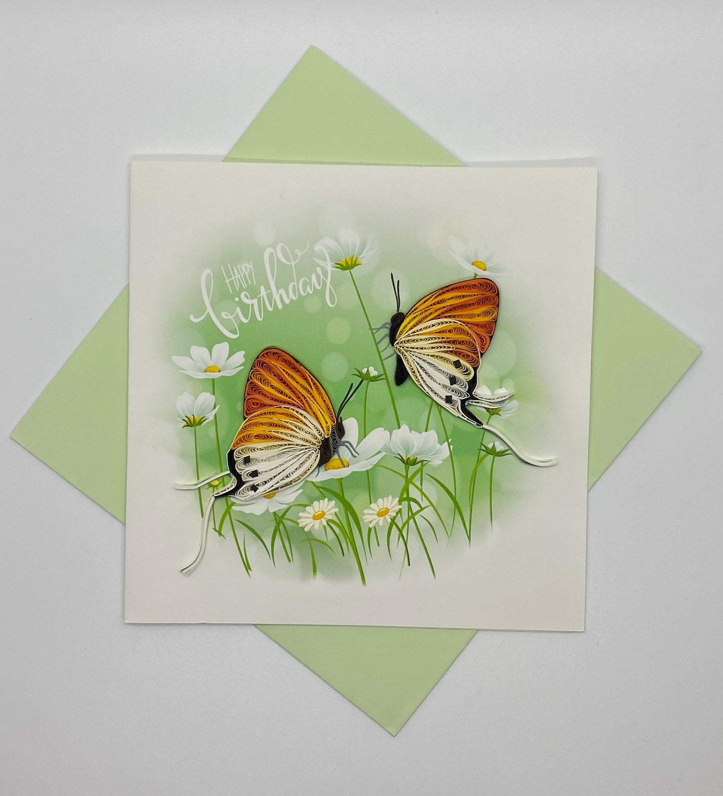 Hand Quilled Greeting Card Butterfly #QC